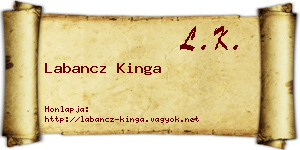 Labancz Kinga névjegykártya